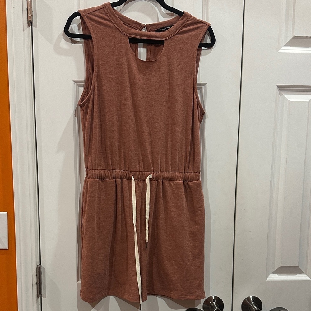 NWOT Doe & Rae Brown Sleeveless Romper size M